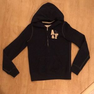 Navy Abercrombie and Fitch half zip hoodie